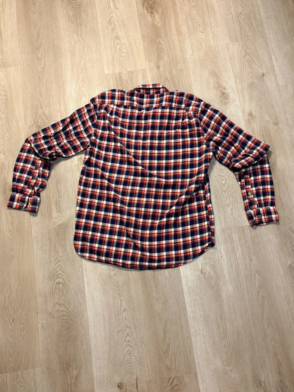 J.Crew Mercantile Red & Blue Plaid Flannel Shirt Size Large Long Sleeve Casual
